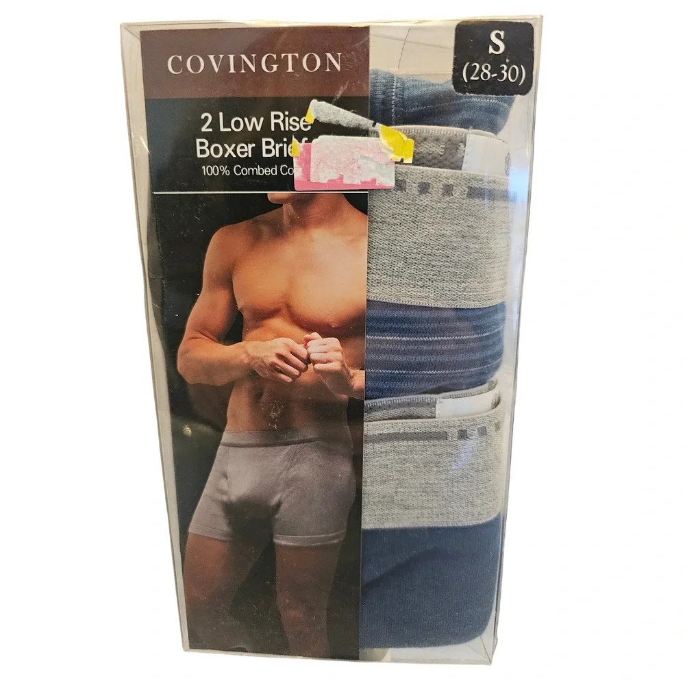 Vintage Covington Sears 2 Low Rise Boxer Briefs Mens Small 28 Cotton NOS